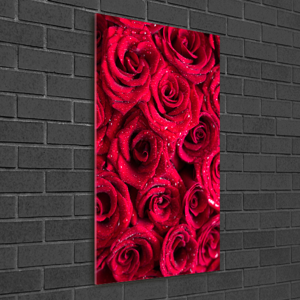 Acrylbild vertikal Rote Rosen