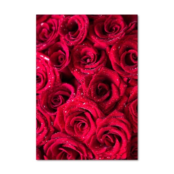 Acrylbild vertikal Rote Rosen