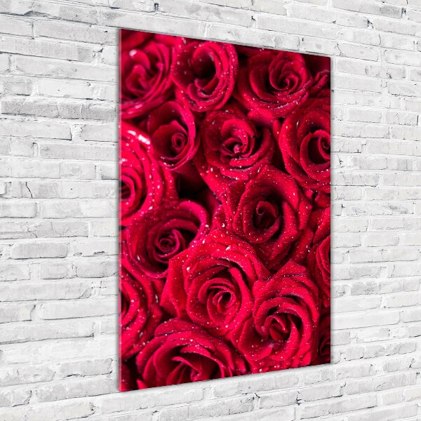 Acrylbild vertikal Rote Rosen