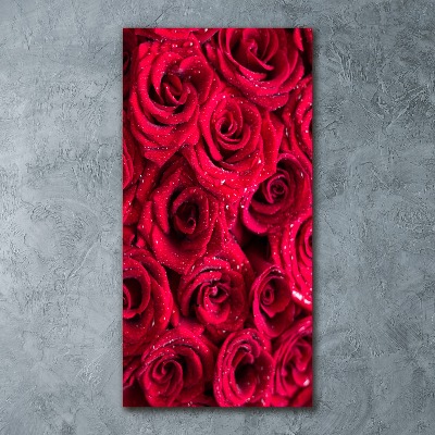 Acrylbild vertikal Rote Rosen