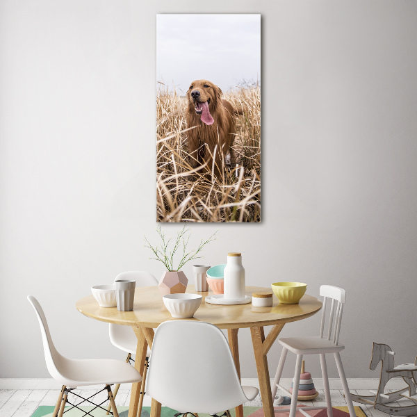 Acrylbild vertikal Golden Retriever
