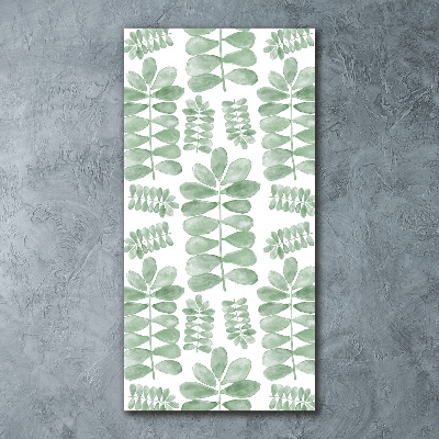 Modernes Acrylbild vertikal Eukalyptusblätter