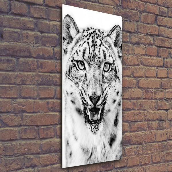 Bild auf Acrylglas vertikal Schneeleopard