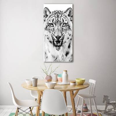 Bild auf Acrylglas vertikal Schneeleopard