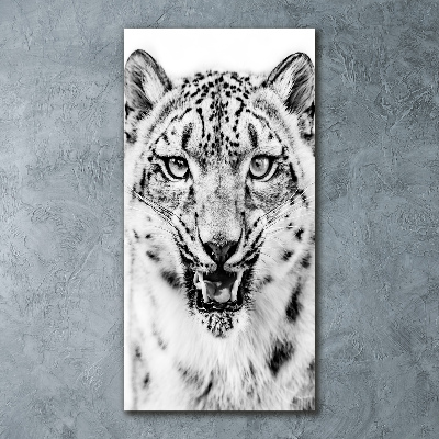 Bild auf Acrylglas vertikal Schneeleopard