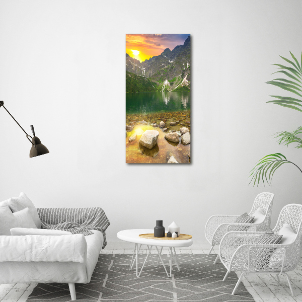 Bild auf Acrylglas vertikal Das Meeresauge der Tatra-Berge