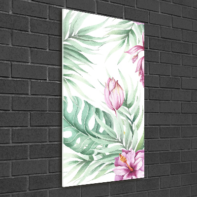 Modernes Acrylbild vertikal Hawaiianisches Muster