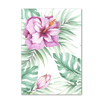 Modernes Acrylbild vertikal Hawaiianisches Muster