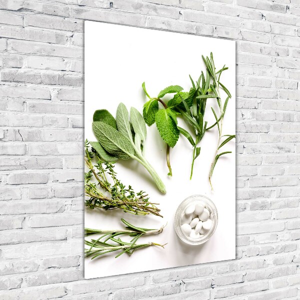 Modernes Acrylbild vertikal Kräuter