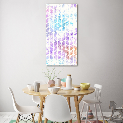 Modernes Acrylbild vertikal Bunte Blätter