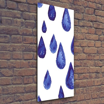 Modernes Acrylbild vertikal Blaue Tropfen