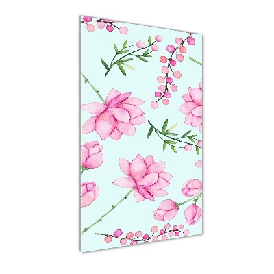 Bild auf Acrylglas vertikal Blüten und Beeren