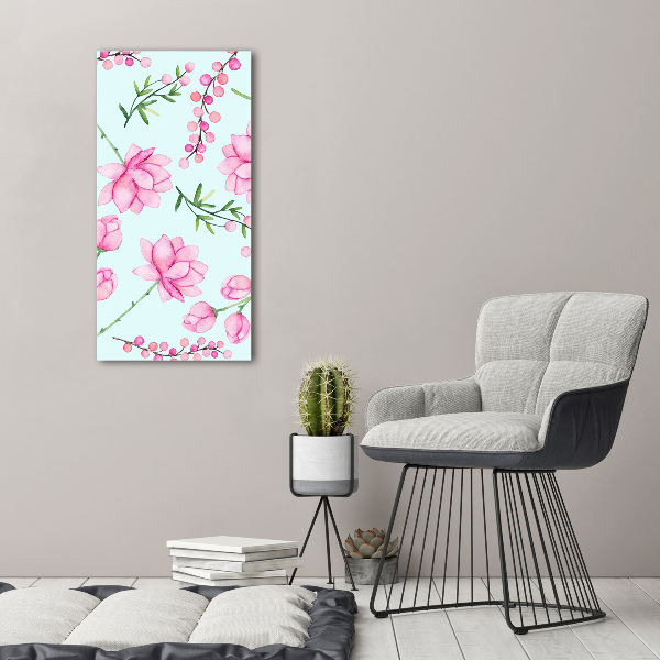 Bild auf Acrylglas vertikal Blüten und Beeren
