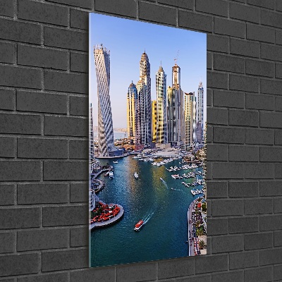 Modernes Acrylbild vertikal Dubai Creek