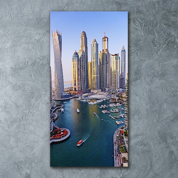 Modernes Acrylbild vertikal Dubai Creek