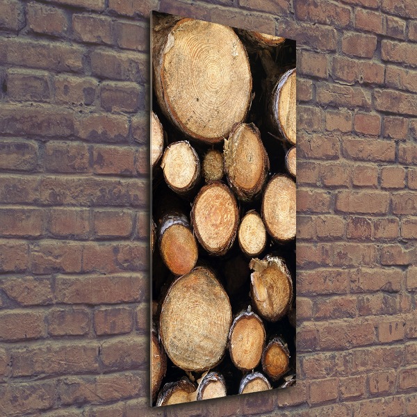 Plexiglasbilder vertikal Holzstämme