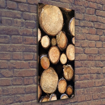 Plexiglasbilder vertikal Holzstämme