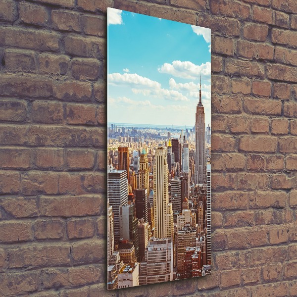 Modernes Acrylbild vertikal New York aus der Vogelperspektive