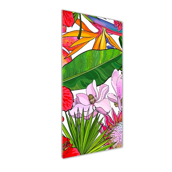 Modernes Acrylbild vertikal Hawaiianisches Muster