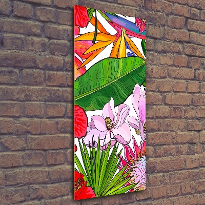 Modernes Acrylbild vertikal Hawaiianisches Muster