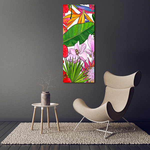Modernes Acrylbild vertikal Hawaiianisches Muster