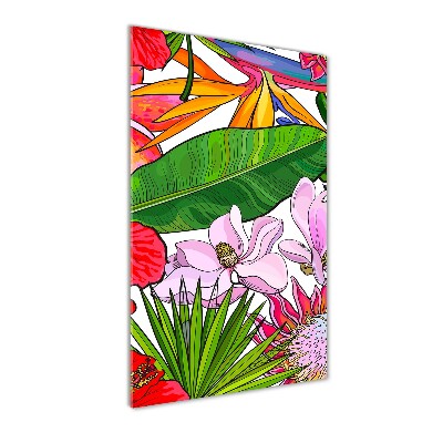 Modernes Acrylbild vertikal Hawaiianisches Muster