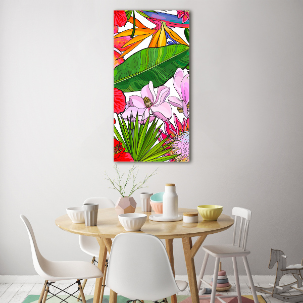 Modernes Acrylbild vertikal Hawaiianisches Muster