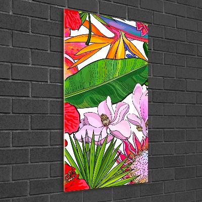 Modernes Acrylbild vertikal Hawaiianisches Muster