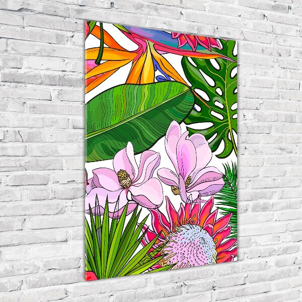 Modernes Acrylbild vertikal Hawaiianisches Muster