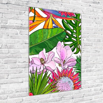 Modernes Acrylbild vertikal Hawaiianisches Muster
