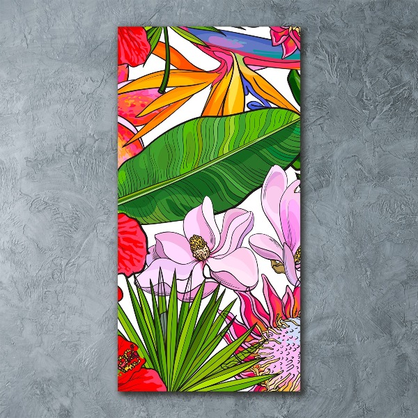 Modernes Acrylbild vertikal Hawaiianisches Muster