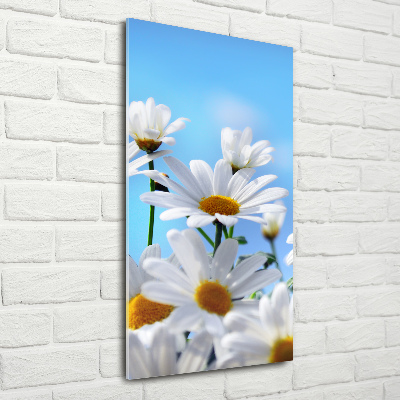 Acrylbild vertikal Gänseblümchen