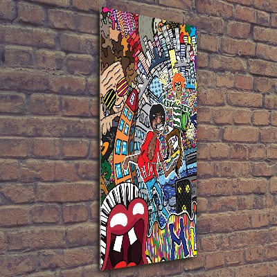 Bild auf Acrylglas vertikal Musikalische Collage