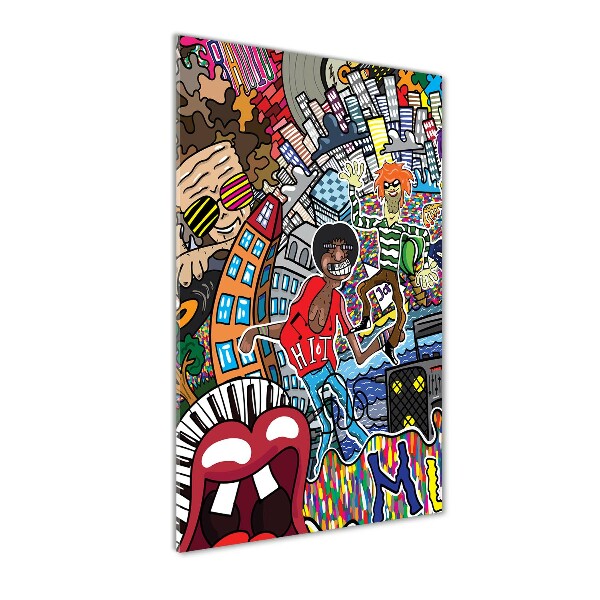 Bild auf Acrylglas vertikal Musikalische Collage