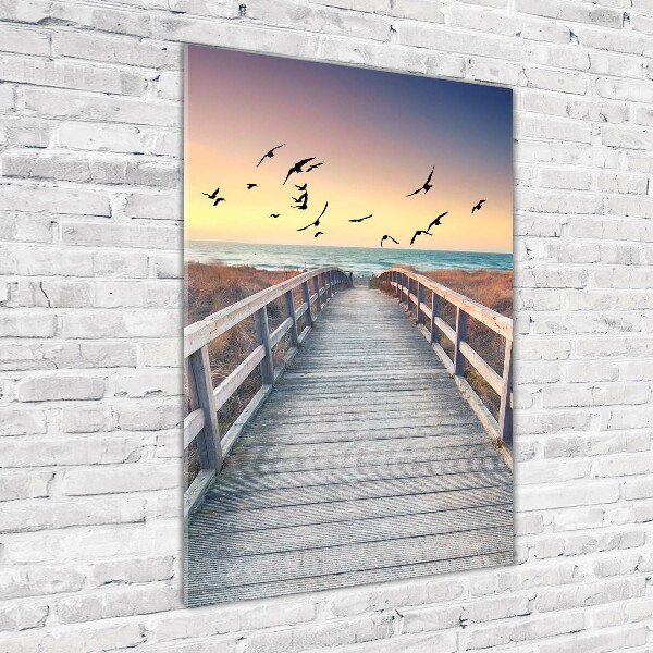 Acrylbild vertikal Weg zum Strand