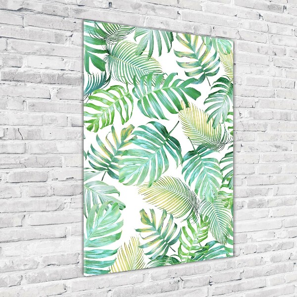 Acrylbild vertikal Tropische Blätter