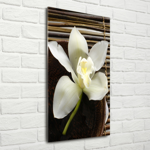 Modernes Acrylbild vertikal Orchidee