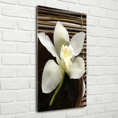 Modernes Acrylbild vertikal Orchidee