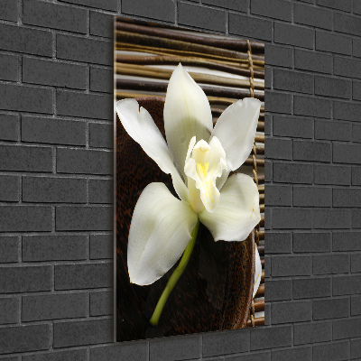 Modernes Acrylbild vertikal Orchidee