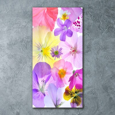 Modernes Acrylbild vertikal Bunte Blumen