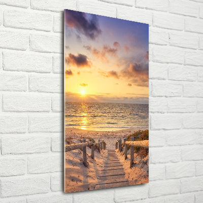 Bild auf Acrylglas vertikal Weg zum Strand