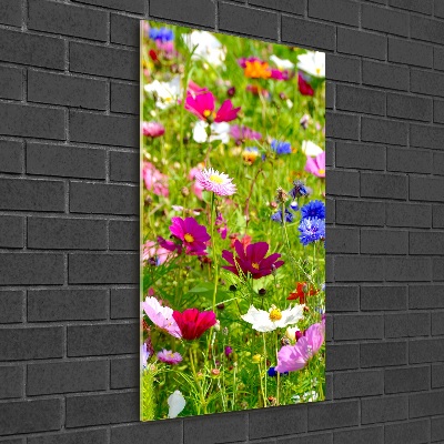 Acrylbild vertikal Wildblumen