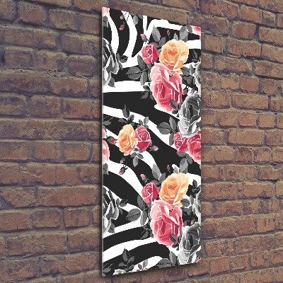 Plexiglasbilder vertikal Zebra-Rosen