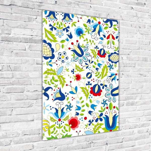 Modernes Acrylbild vertikal Ethnisches Muster