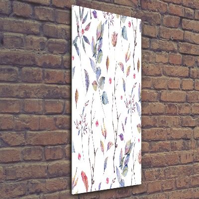 Acrylbild vertikal Eukalyptusblätter