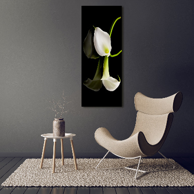 Modernes Acrylbild vertikal Weiße Calla