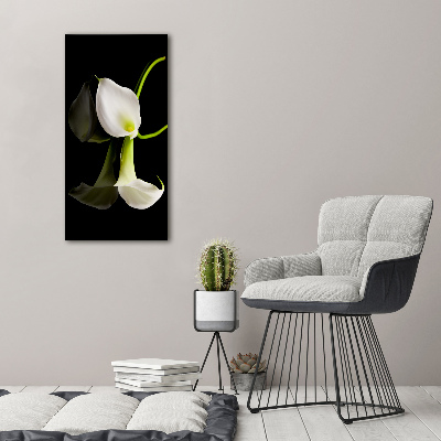 Modernes Acrylbild vertikal Weiße Calla