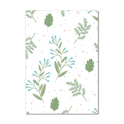 Bild auf Acrylglas vertikal Blätter und Herzen