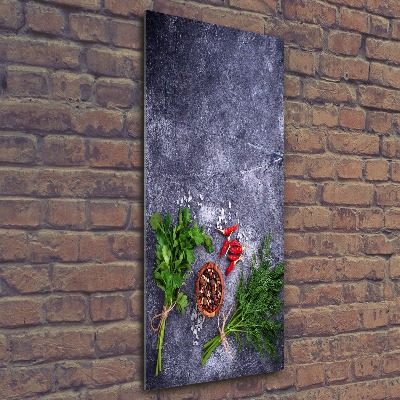 Bild auf Acrylglas vertikal Kräuter und Gewürze
