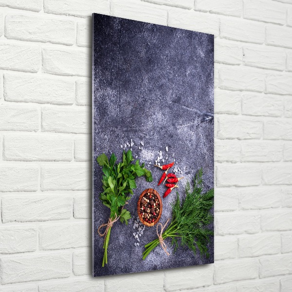 Bild auf Acrylglas vertikal Kräuter und Gewürze